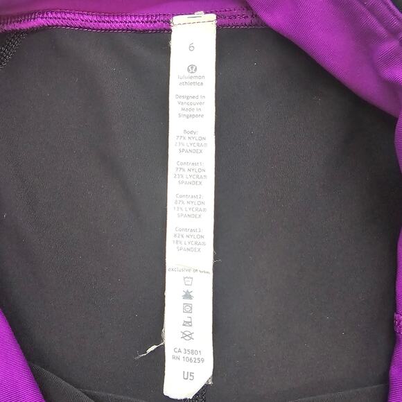 Lululemon Leggings Womens Size 6 Black Purple Run Inspire Crop II - Picture 8 of 11
